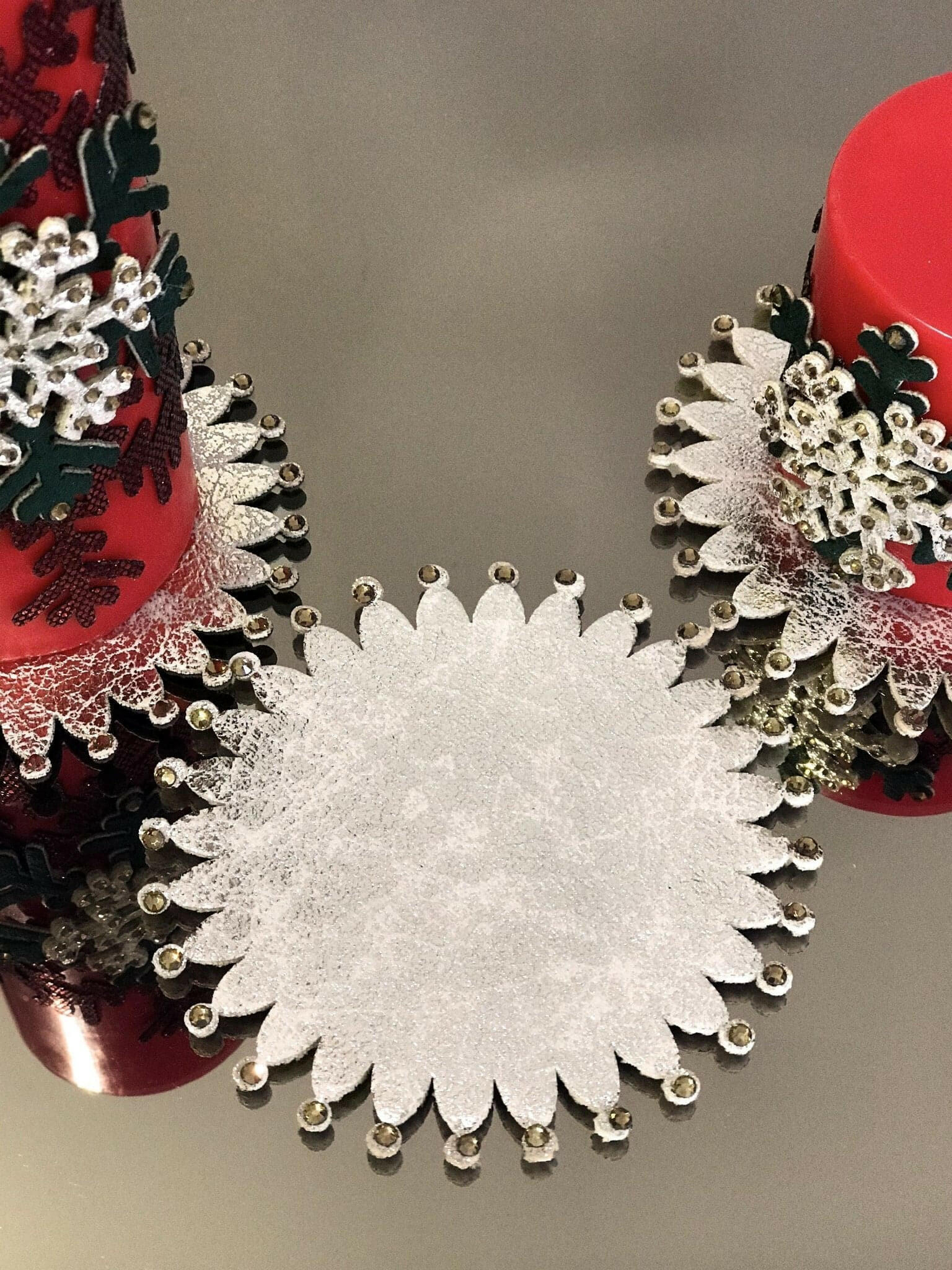 Christmas Snowflake Red Candle Set of 3, Chic Decorative Colorful Candles Creative Home Designs,CS-CH-CSF-R