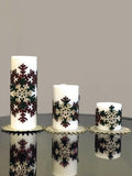 Christmas Snowflake White Candle Set of 3, Chic Decorative Colorful Candles Creative Home Designs,CS-CH-CSF-R
