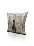 Damask Cushion Cover - Creative Home Designs Pillowcases, Turkish Throw Pillows & Shams, Silver Color Cut Out Sham With Diamonds,CC-CH-DMSK-S-1S1R,CC-CH-DMSK-S-2S,CC-CH-DMSK-S-2R,CC-CH-DMSK-S-2S1R