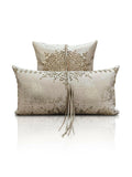 Damask Cushion Cover - Creative Home Designs Pillowcases, Turkish Throw Pillows & Shams, Gold Color Cut Out Sham With Diamonds