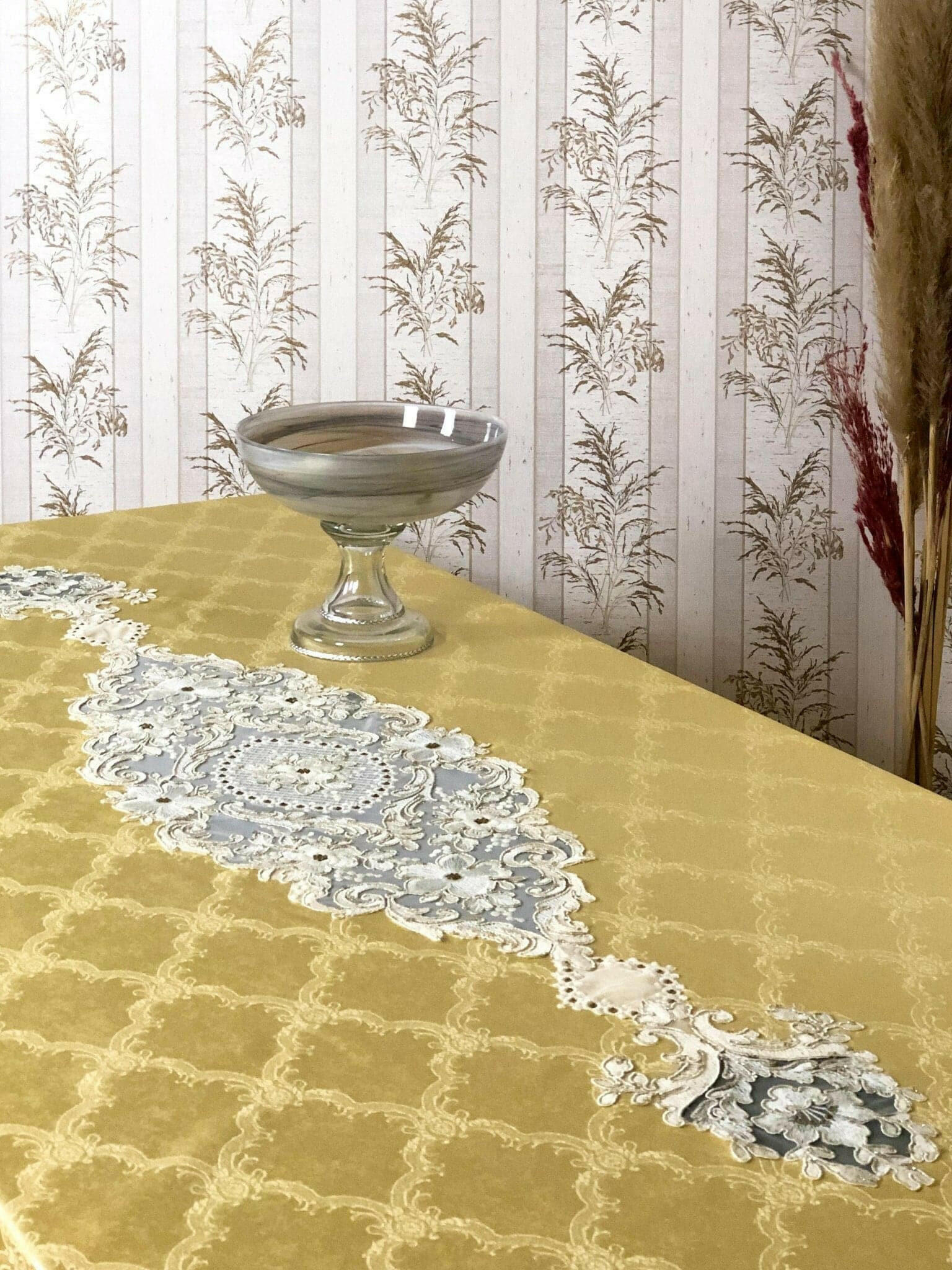 Demet Tablecloth Gold - creativehome-designs