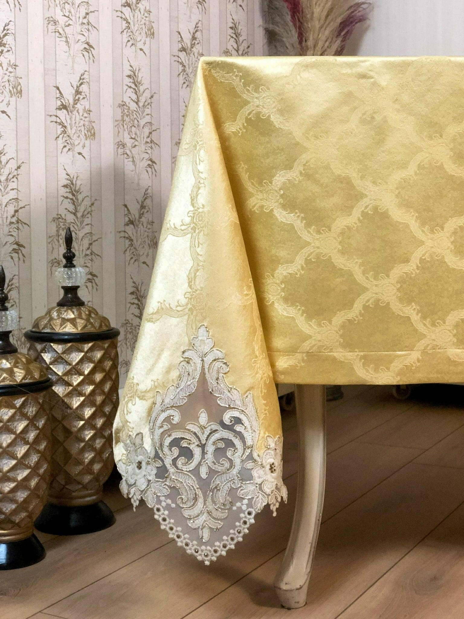Demet Tablecloth Gold - creativehome-designs