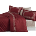 Esma Burgundy - Embroidered Luxury Duvet Cover Set - Creative HomeDuvet Covers