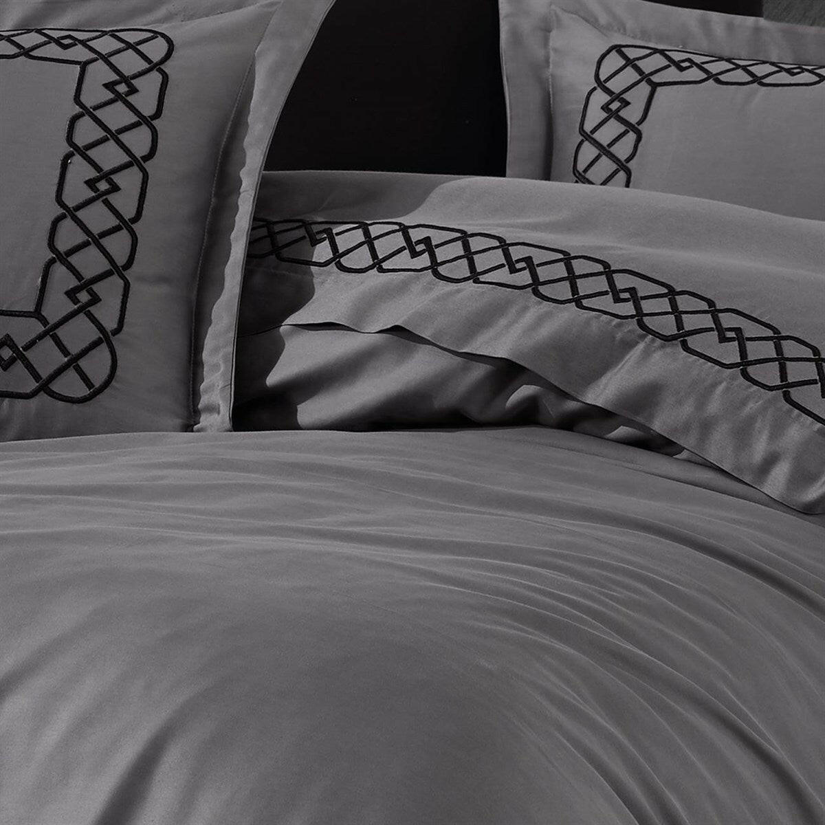 Esma Grey - Embroidered Luxury Duvet Cover Set - Creative HomeDuvet Covers