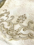 Idil Towel Set - Creative Home Designs, Embroidered Luxe Cream Turkish Towel with Velvet and Diamonds,TS-CH-IDL