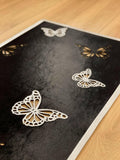 Kelebek Limited Edition Black & Silver Color Rectangular Rug - Creative Home Designs, Butterfly Luxury Turkish Carpet, Non Slip Washable Velvet Mat,RUG-KLBK-BlaSi-4060,RUG-KLBK-BlaSi-60100,RUG-KLBK-BlaSi-70120,RUG-KLBK-BlaSi-85137,RUG-KLBK-BlaSi-121182
