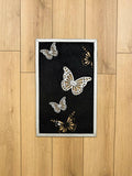 Kelebek Limited Edition Black & Silver Color Rectangular Rug - Creative Home Designs, Butterfly Luxury Turkish Carpet, Non Slip Washable Velvet Mat,RUG-KLBK-BlaSi-4060,RUG-KLBK-BlaSi-60100,RUG-KLBK-BlaSi-70120,RUG-KLBK-BlaSi-85137,RUG-KLBK-BlaSi-121182