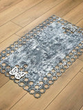Kelebek Grey Rug - Creative Home Designs, Butterfly Turkish Carpet, Non Slip Washable Velvet Mat,RUG-KLBK-Gr-4060,RUG-KLBK-Gr-60100,RUG-KLBK-Gr-70120,RUG-KLBK-Gr-85137