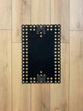 Kelebek Black Rug - Creative Home Designs, Butterfly Turkish Carpet, Non Slip Washable Velvet Mat