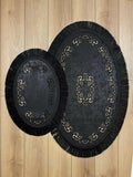 Melda Rug Black Color Oval Rug - Creative Home Designs Rugs, Turkish Carpet With Tassels & Diamonds, Non Slip Mat,RUG-MELDA-Bla-4060,RUG-MELDA-Bla-60100,RUG-MELDA-Bla-70120,RUG-MELDA-Bla-90150,RUG-MELDA-Bla-121182,RUG-MELDA-Bla-1522243