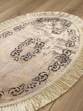 Melda Rug Purple Color & Grey Foiled Oval Rug - Creative Home Designs Rugs, Turkish Carpet With Tassels & Diamonds, Non Slip Mat,RUG-MELDA-PuGr-4060,RUG-MELDA-PuGr-60100,RUG-MELDA-PuGr-70120,RUG-MELDA-PuGr-90150,RUG-MELDA-PuGr-121182,RUG-MELDA-PuGr-152243