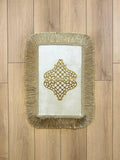 Mihrace Rug Oriental Chic Ecru & Gold Color Rug - Creative Home Designs Rugs, Oriental Style Turkish Carpet, Rectangular Mat With Diamonds & Tassels,RUG-MHRC-EcGo-4060,RUG-MHRC-EcGo-60100,RUG-MHRC-EcGo-70120,RUG-MHRC-EcGo-90150,RUG-MHRC-EcGo-121182,RUG-MHRC-EcGo-152243