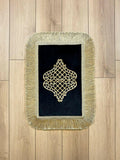 Mihrace Rug Oriental Chic Black & Gold Color Rug - Creative Home Designs Rugs, Oriental Style Turkish Carpet, Rectangular Mat With Diamonds & Tassels,RUG-MHRC-BlaGo-4060,RUG-MHRC-BlaGo-60100,RUG-MHRC-BlaGo-70120,RUG-MHRC-BlaGo-90150,RUG-MHRC-BlaGo-121182,RUG-MHRC-BlaGo-152243