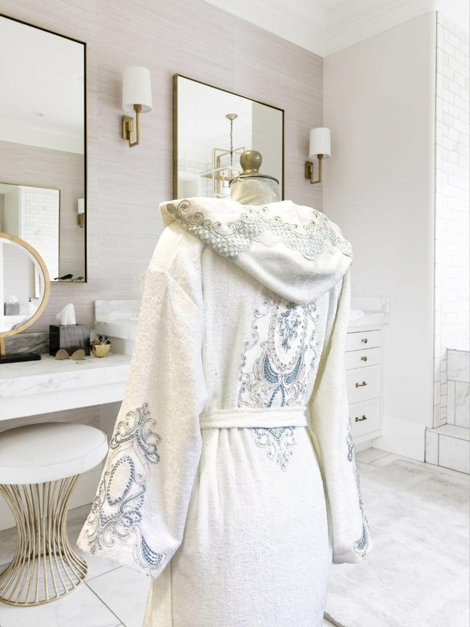 Mina Bathrobe - Creative Home Designs, Women's Turquoise Embroidered Luxury Turkish Soft Bamboo Terry Hooded Robe,BRW-CH-MINA-S-BO,BRW-CH-MINA-S-BS,BRW-CH-MINA-S-BST,BRW-CH-MINA-M-BO,BRW-CH-MINA-M-BS,BRW-CH-MINA-M-BST,BRW-CH-MINA-L-BO,BRW-CH-MINA-L-BS,BRW-CH-MINA-L-BST,BRW-CH-MINA-XL-BO,BRW-CH-MINA-XL-BS,BRW-CH-MINA-XL-BST