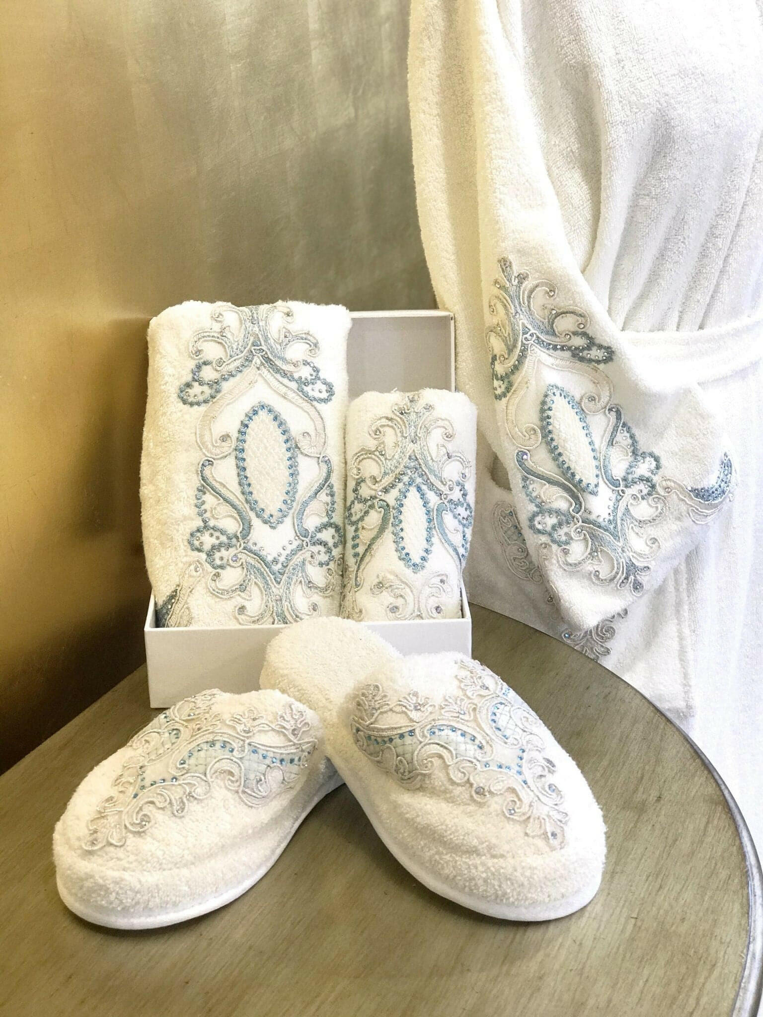 Mina Bathrobe - Creative Home Designs, Women's Turquoise Embroidered Luxury Turkish Soft Bamboo Terry Hooded Robe,BRW-CH-MINA-S-BO,BRW-CH-MINA-S-BS,BRW-CH-MINA-S-BST,BRW-CH-MINA-M-BO,BRW-CH-MINA-M-BS,BRW-CH-MINA-M-BST,BRW-CH-MINA-L-BO,BRW-CH-MINA-L-BS,BRW-CH-MINA-L-BST,BRW-CH-MINA-XL-BO,BRW-CH-MINA-XL-BS,BRW-CH-MINA-XL-BST