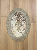 Palma Oval Coffee Brown Velvet Bathroom & Area Lounge Rug, Cut Through Floral Inspired Carpet with Tassels, Turkish Non-Slip Handmade Mat by Creative Home,RUG-PALMA-Bro-4060,RUG-PALMA-Bro-60100,RUG-PALMA-Bro-70120,RUG-PALMA-Bro-90150,RUG-PALMA-Bro-121182,RUG-PALMA-Bro-152243