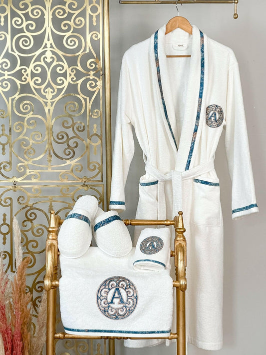 Personalized Initial Lyra Bathrobe (His) - Creative HomeBathrobes