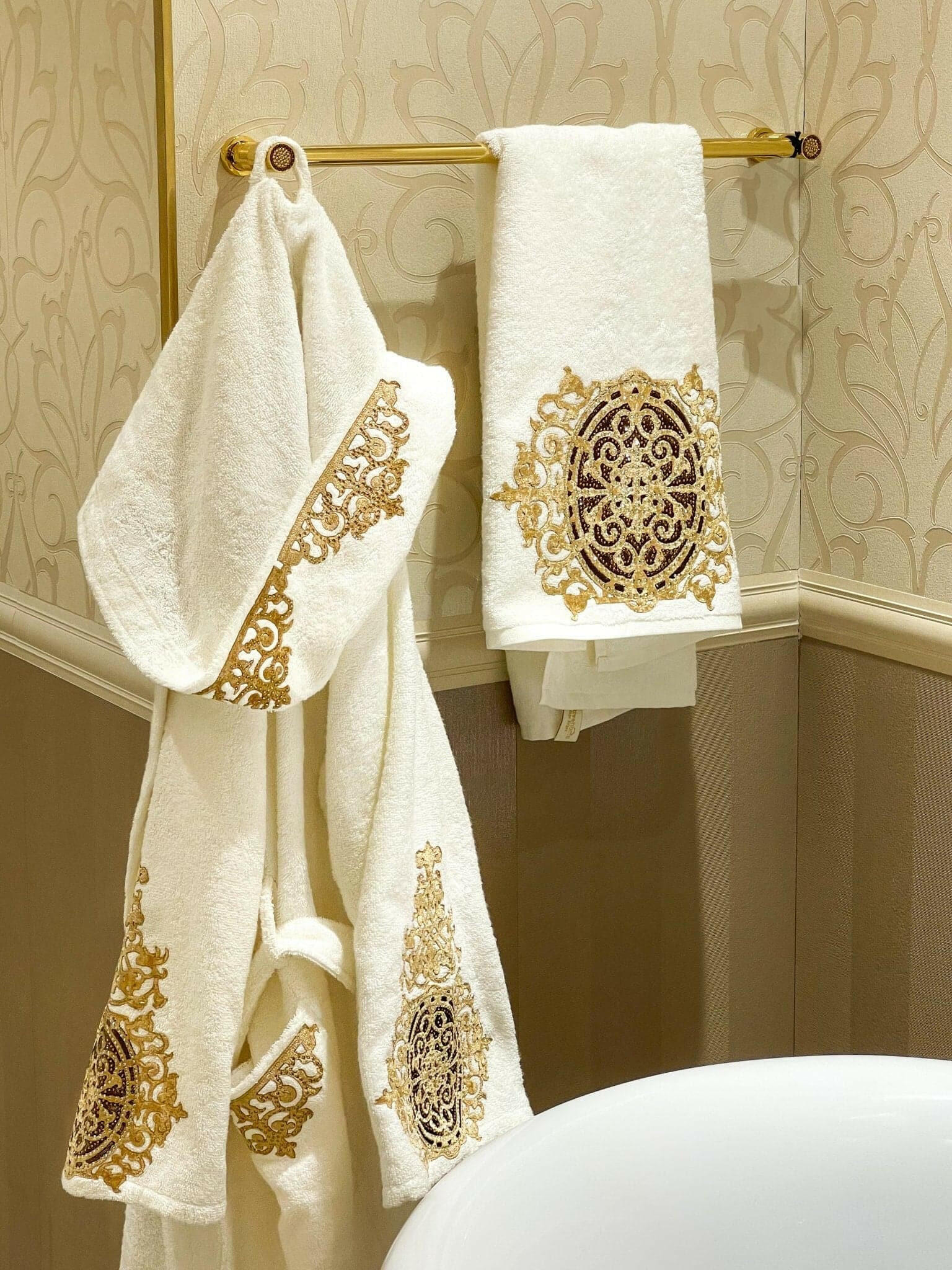 Ruya Women's Bathrobe, Gold Velvet Applied Luxury Chic Robe by Creative Home,BRW-CH-RUYA-NHo-S-BO,BRW-CH-RUYA-NHo-S-BS,BRW-CH-RUYA-NHo-S-BST,BRW-CH-RUYA-NHo-M-BO,BRW-CH-RUYA-NHo-M-BS,BRW-CH-RUYA-NHo-M-BST,BRW-CH-RUYA-NHo-L-BO,BRW-CH-RUYA-NHo-L-BS,BRW-CH-RUYA-NHo-L-BST,BRW-CH-RUYA-NHo-XL-BO,BRW-CH-RUYA-WHo-S-BO,BRW-CH-RUYA-WHo-S-BS,BRW-CH-RUYA-WHo-S-BST,BRW-CH-RUYA-WHo-M-BO,BRW-CH-RUYA-WHo-M-BS,BRW-CH-RUYA-WHo-M-BST,BRW-CH-RUYA-WHo-L-BO,BRW-CH-RUYA-WHo-L-BS,BRW-CH-RUYA-WHo-L-BST,BRW-CH-RUYA-WHo-XL-BO
