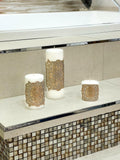 Ruya Copper Leather Applied Candle Set of 3, Royal Style Luxury Decorative Candles from Creative Home,CS-CH-RUYA-Cop