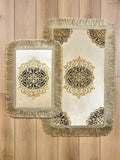 Ruya Limited Edition Rug Pair - Creative Home Designs, Velvet Royal Luxury Turkish Gold Color Carpet or Mat with Tassels,RUG-RUYALE-Go-60100,RUG-RUYALE-Go-70120,RUG-RUYALE-Go-90150,RUG-RUYALE-Go-121182,RUG-RUYALE-Go-152243