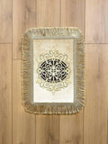 Ruya Limited Edition Rug 40 x 60 cm - Creative Home Designs, Velvet Royal Luxury Turkish Gold Color Carpet or Mat with Tassels