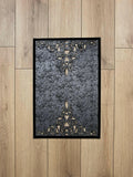 Sena Rug Metallic Black Color Rug - Creative Home Designs Rugs, Oriental Style Cut Out Laser Turkish Carpet With Diamonds, Non Slip Durable Mat,RUG-SENA-Bla-4060,RUG-SENA-Bla-60100,RUG-SENA-Bla-70120,RUG-SENA-Bla-85137,RUG-SENA-Bla-121182