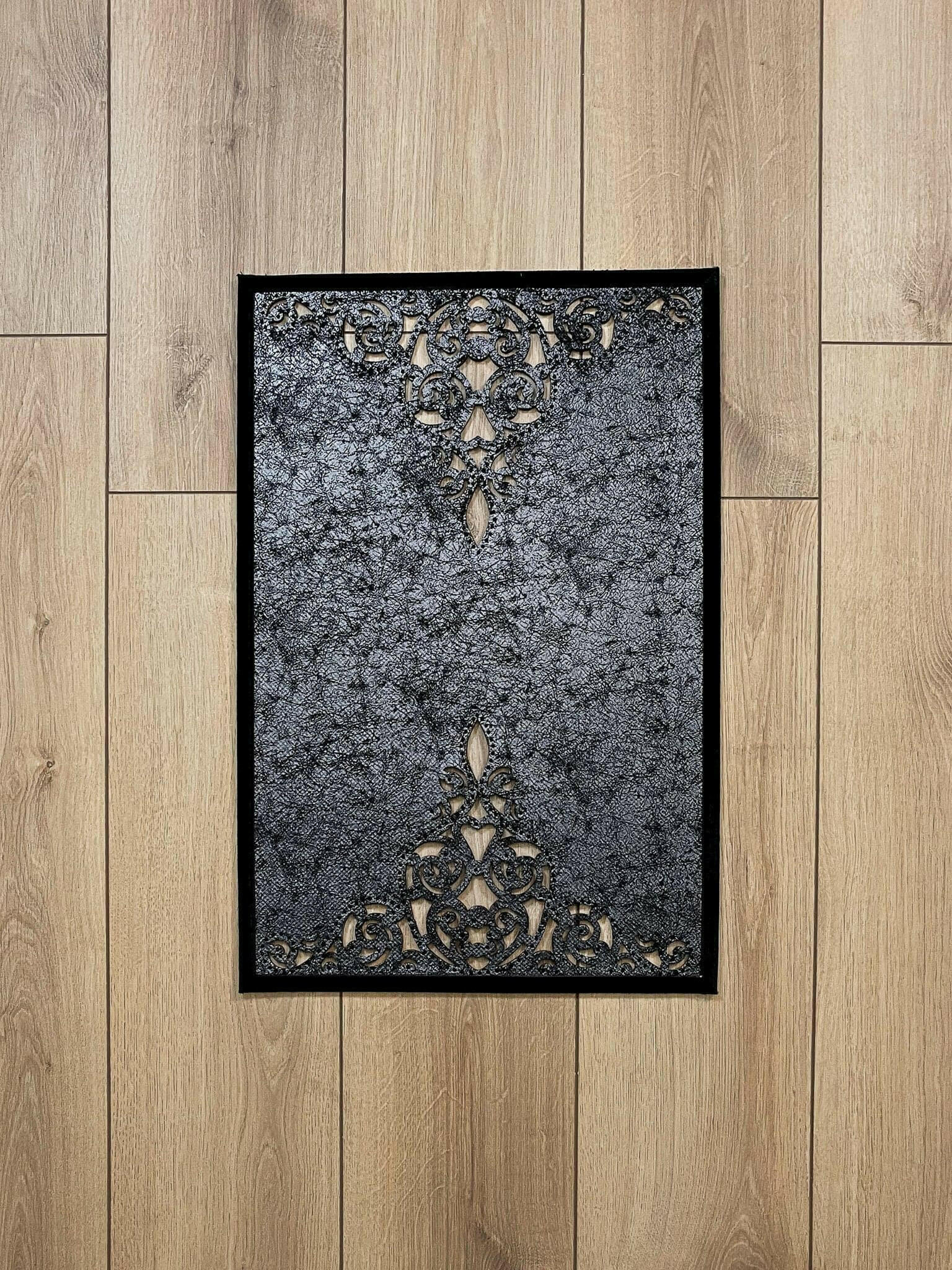Sena Rug Metallic Black Color Rug - Creative Home Designs Rugs, Oriental Style Cut Out Laser Turkish Carpet With Diamonds, Non Slip Durable Mat,RUG-SENA-Bla-4060,RUG-SENA-Bla-60100,RUG-SENA-Bla-70120,RUG-SENA-Bla-85137,RUG-SENA-Bla-121182