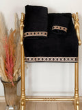 Tara Celtic Style 3 Piece Elegant Copper & Black Luxury Bath Towel Set, Elegant Towelling by Creative Home