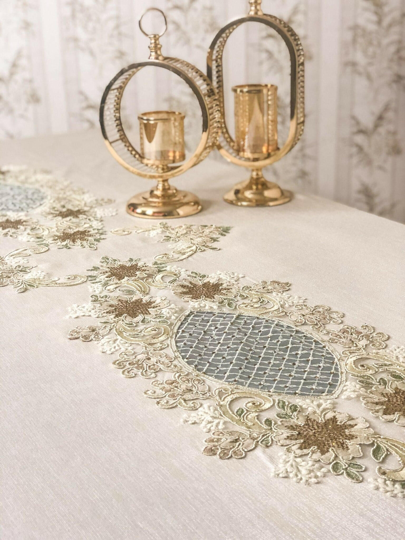 Yesim Cream Tablecloth - creativehome-designsTablecloths